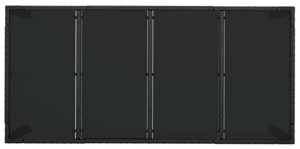 Polyrattan Kerti Asztal - Üveglap - 190x90 cm