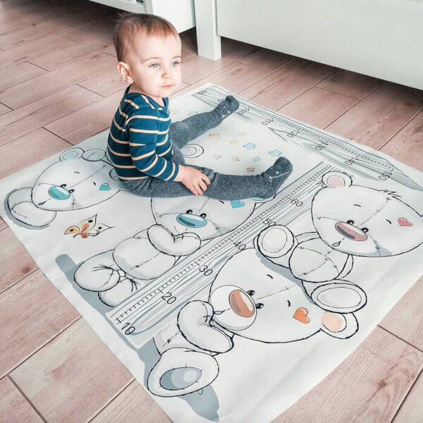 INSPIO - átragasztható textil matrica - Macis magasságmérő gyerekeknek