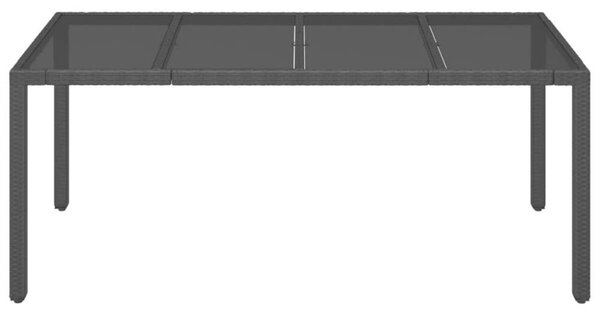 Polyrattan Kerti Asztal - Üveglap - 190x90 cm