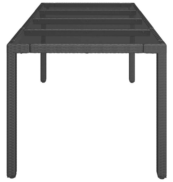Polyrattan Kerti Asztal - Üveglap - 190x90 cm