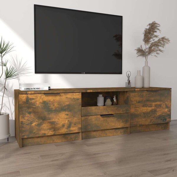 Füstös tölgy színű szerelt fa tv-szekrény 140 x 35 x 40 cm