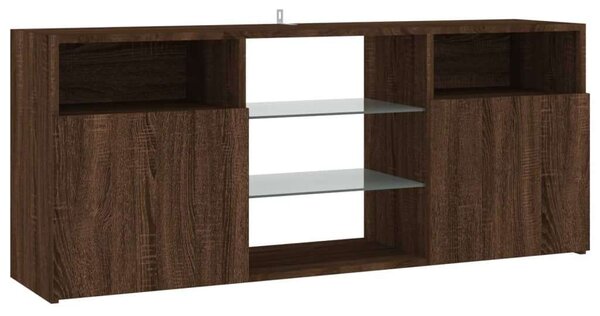 Modern LED TV Szekrény - Barna Tölgy - 120x30x50 cm