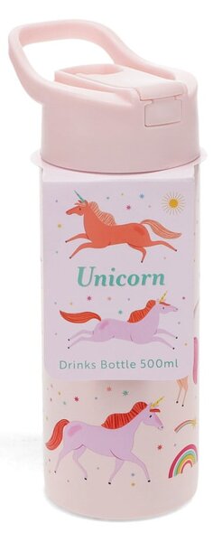 Világos rózsaszín rozsdamentes acél gyerek ivópalack 500 ml Unicorn – Rex London