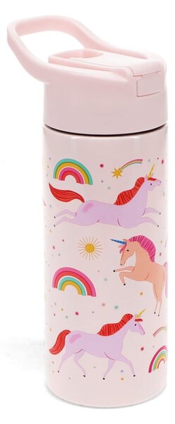 Világos rózsaszín rozsdamentes acél gyerek ivópalack 500 ml Unicorn – Rex London