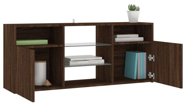 Modern LED TV Szekrény - Barna Tölgy - 120x30x50 cm