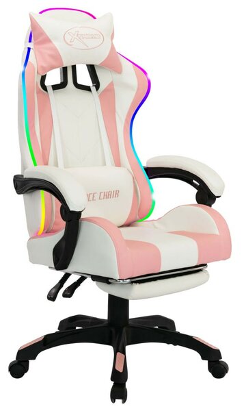 Xtreme Racing Gamer Szék - Rózsaszín-Fehér - RGB LED