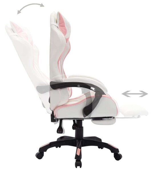 Xtreme Racing Gamer Szék - Rózsaszín-Fehér - RGB LED