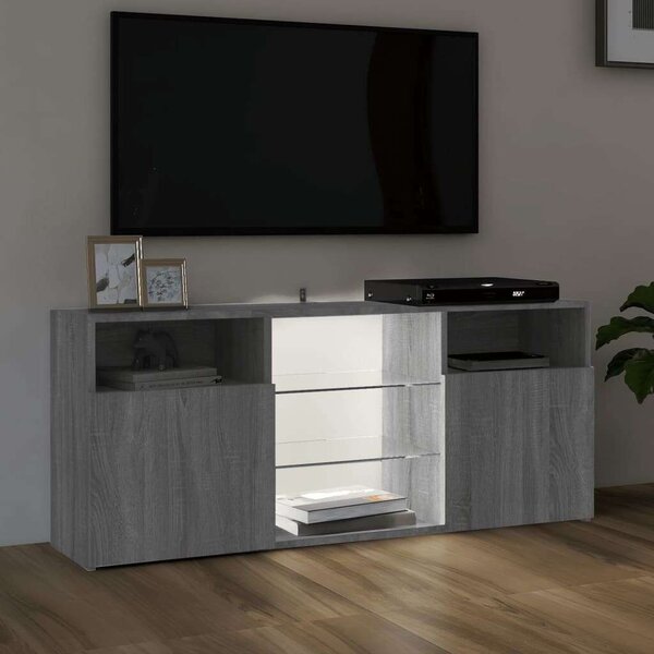 Sonoma Szürke LED TV Szekrény - 120x30x50 cm