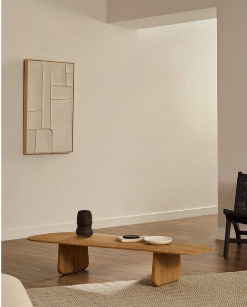 Natúr színű tölgyfa dohányzóasztal 64x146 cm Pirita – Kave Home