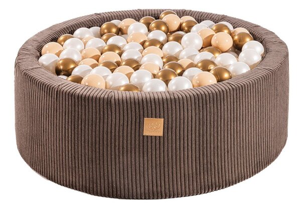 Barna kordbársony labdamedence ø 90x30 cm Montessori – Meowbaby