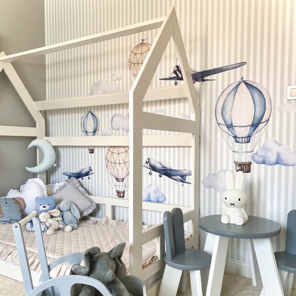 INSPIO - átragasztható textil matrica - Falmatricák - Hőlégballonok akvarell színekben