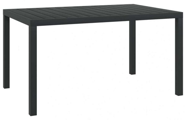 Kerti Asztal - Alumínium WPC - Fekete - 150x90 cm