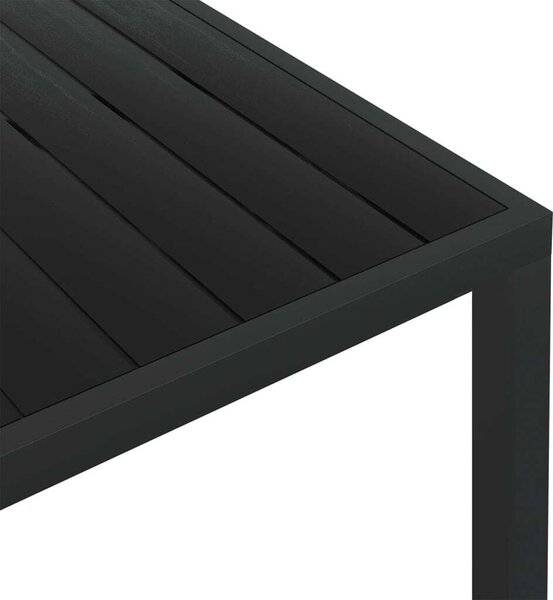 Kerti Asztal - Alumínium WPC - Fekete - 150x90 cm