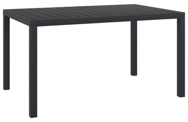Kerti Asztal - Alumínium WPC - Fekete - 150x90 cm