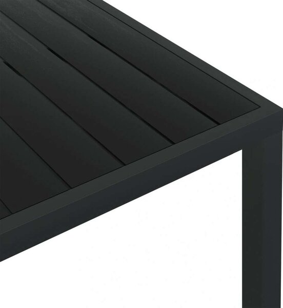 Kerti Asztal - Alumínium WPC - Fekete - 150x90 cm