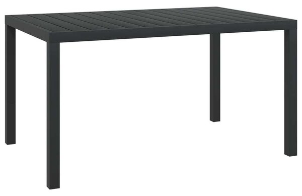 Kerti Asztal - Alumínium WPC - Fekete - 150x90 cm