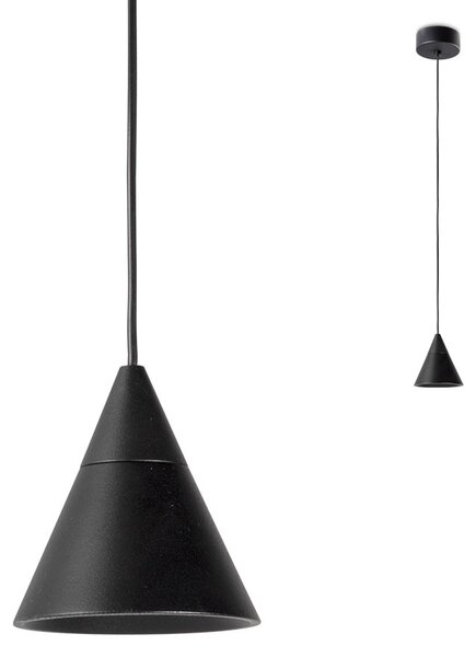 EIKO - LED függeszték lámpa, matt fekete, aluminíum szerkezet és búra; 720lm; átm:7,2cm - Redo-01-1752 akció