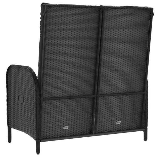 Polyrattan Kerti Pad - Dönthető - 107 cm - Fekete