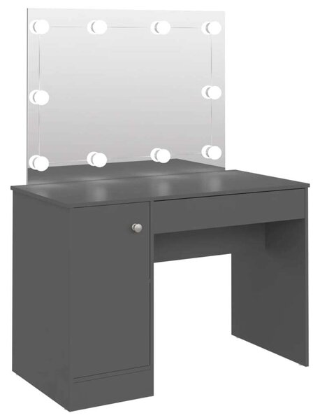 LED-es Sminkasztal - Szürke - 110x55x145 cm