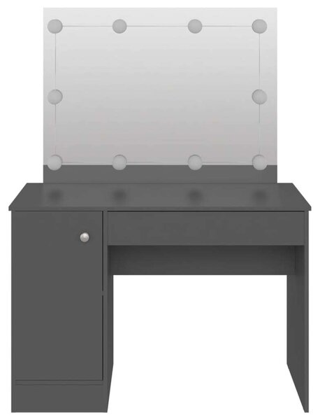 LED-es Sminkasztal - Szürke - 110x55x145 cm