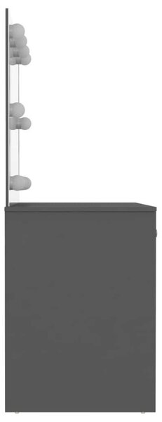 LED-es Sminkasztal - Szürke - 110x55x145 cm
