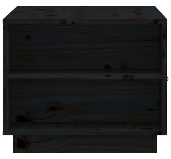Rusztikus Fekete Dohányzóasztal - Tömör Fenyőfa - 100x50x41 cm