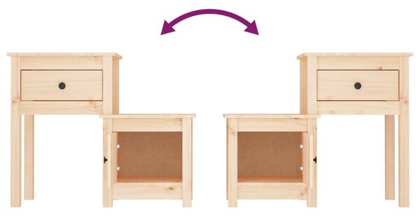 VIDAXL - Tömör Fenyőfa Éjjeliszekrény Szett - 2 db - 79,5x38x65,5 cm