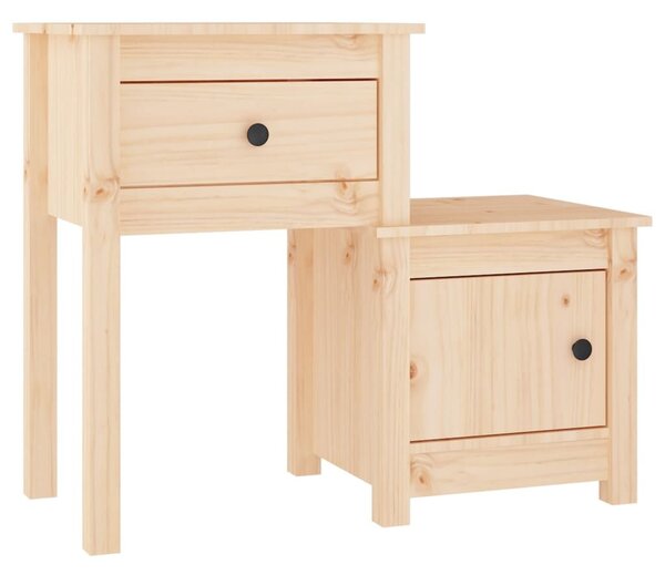 VIDAXL - Tömör Fenyőfa Éjjeliszekrény Szett - 2 db - 79,5x38x65,5 cm