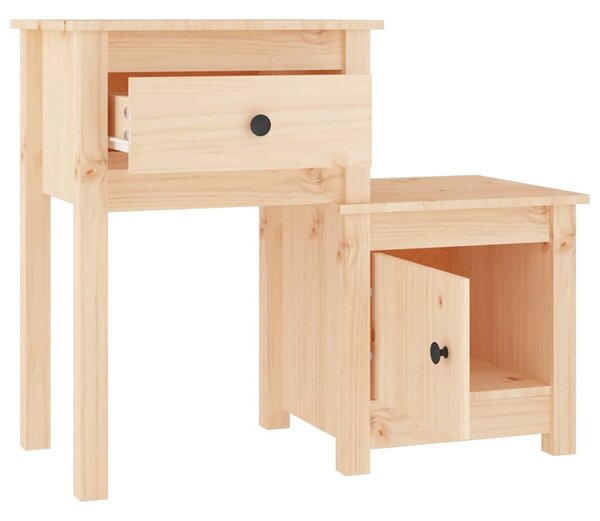 VIDAXL - Tömör Fenyőfa Éjjeliszekrény Szett - 2 db - 79,5x38x65,5 cm