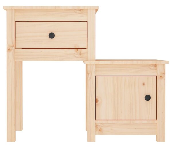 VIDAXL - Tömör Fenyőfa Éjjeliszekrény Szett - 2 db - 79,5x38x65,5 cm