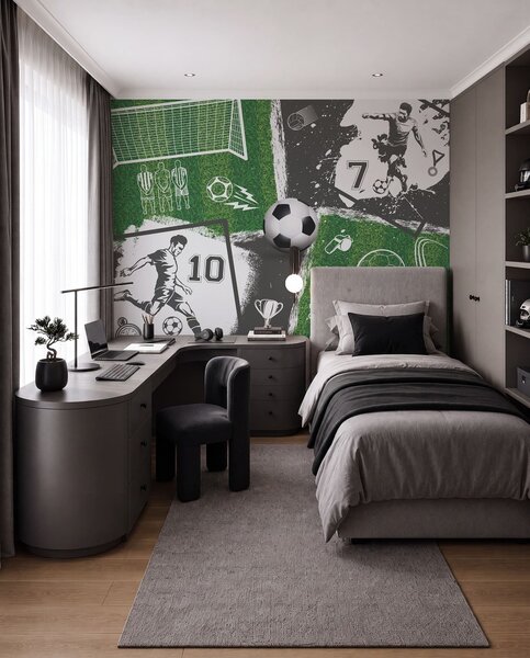 Fotótapéta Labdarúgók, labda és pálya, Fotótapéta tini szoba, Fotótapéta tini szoba futball, w03121 : Uwalls.hu