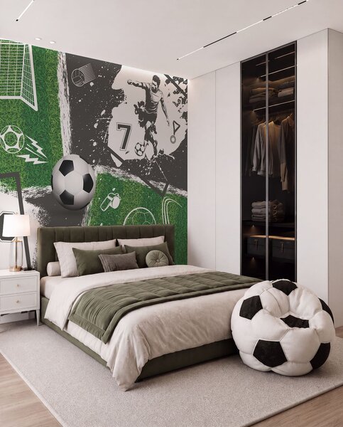 Fotótapéta Labdarúgók, labda és pálya, Fotótapéta tini szoba, Fotótapéta tini szoba futball, w03121 : Uwalls.hu