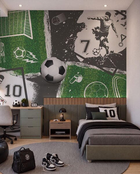 Fotótapéta Labdarúgók, labda és pálya, Fotótapéta tini szoba, Fotótapéta tini szoba futball, w03121 : Uwalls.hu