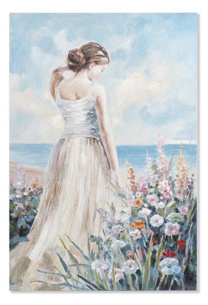 Kép vászon 100x3.8x150 lány kézzel festett kék (készletről)