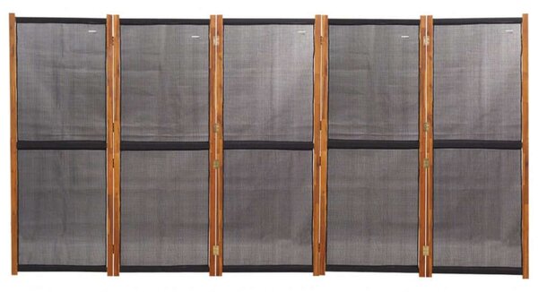Akácfa Térelosztó - 5 Paneles - Fekete - 350x180 cm