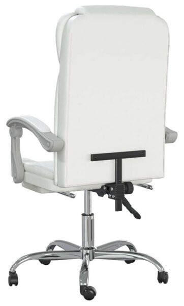 HomeOffice - Dönthető Irodaszék - Fehér Műbőr - Lábtartóval