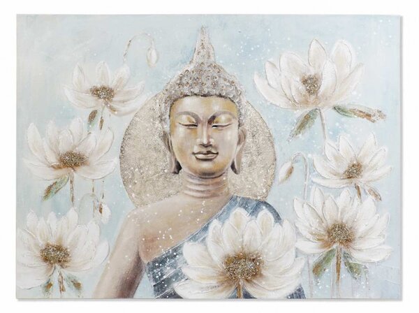 Kép vászon 120x3,8x90 buddha kézzel festett kék (készletről)
