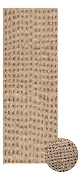 Natúr színű mosható-kézi szövésű gyapjú futószőnyeg 80x230 cm Unexpected Wool – Lorena Canals