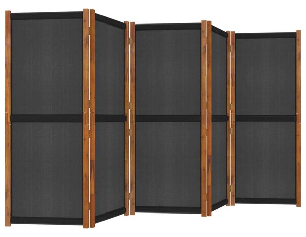 Akácfa Térelosztó - 5 Paneles - Fekete - 350x180 cm