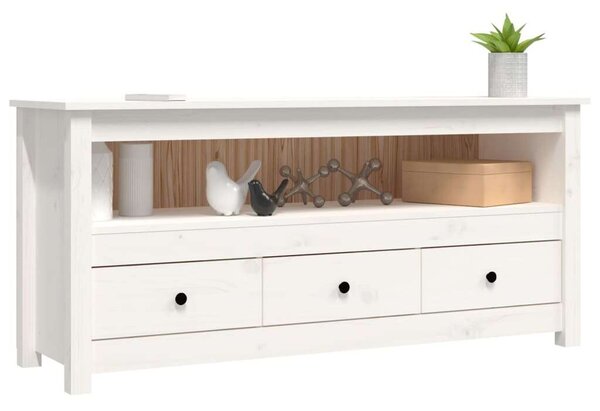VidaXL Fehér Fenyőfa TV-szekrény - 114x35x52 cm