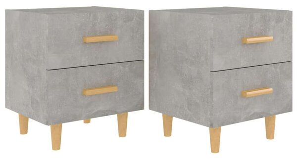 Skandináv Éjjeliszekrény Szett - 2 db - Beton Szürke - 40x35x47,5cm