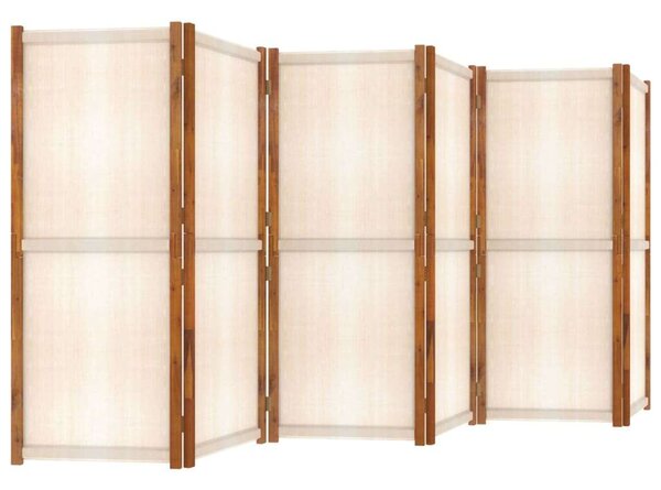Fehér 6 paneles térelválasztó 420x180 cm