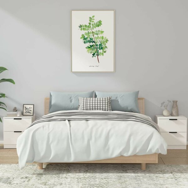 2 db Fehér Szerelt Fa Éjjeliszekrény - 45x39x50 cm