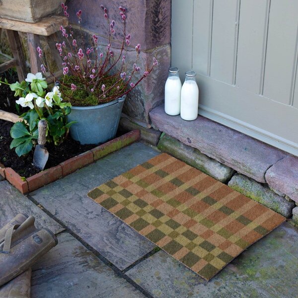 Kókuszrost lábtörlő 40x60 cm Pink and Blue Check – Artsy Doormats