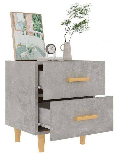 Skandináv Éjjeliszekrény Szett - 2 db - Beton Szürke - 40x35x47,5cm