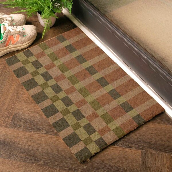 Kókuszrost lábtörlő 40x60 cm Pink and Blue Check – Artsy Doormats