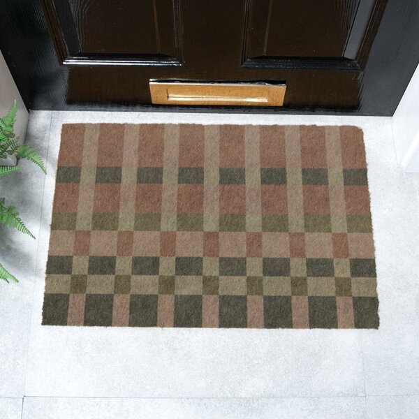 Kókuszrost lábtörlő 40x60 cm Pink and Blue Check – Artsy Doormats
