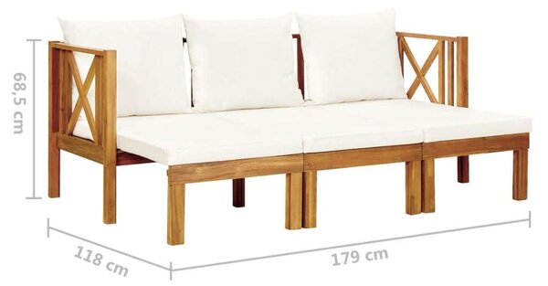 Akácfa Kerti Pad - 3 személyes - 179 cm