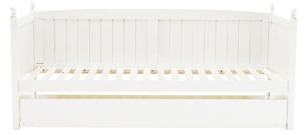 KONDELA Ágy pótággyal, tűnyalábos fenyőfa, fehér, 90x200, GLAMIS