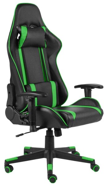 VidaXL Gamer Szék - Zöld-Fekete - PVC - Ergonomikus